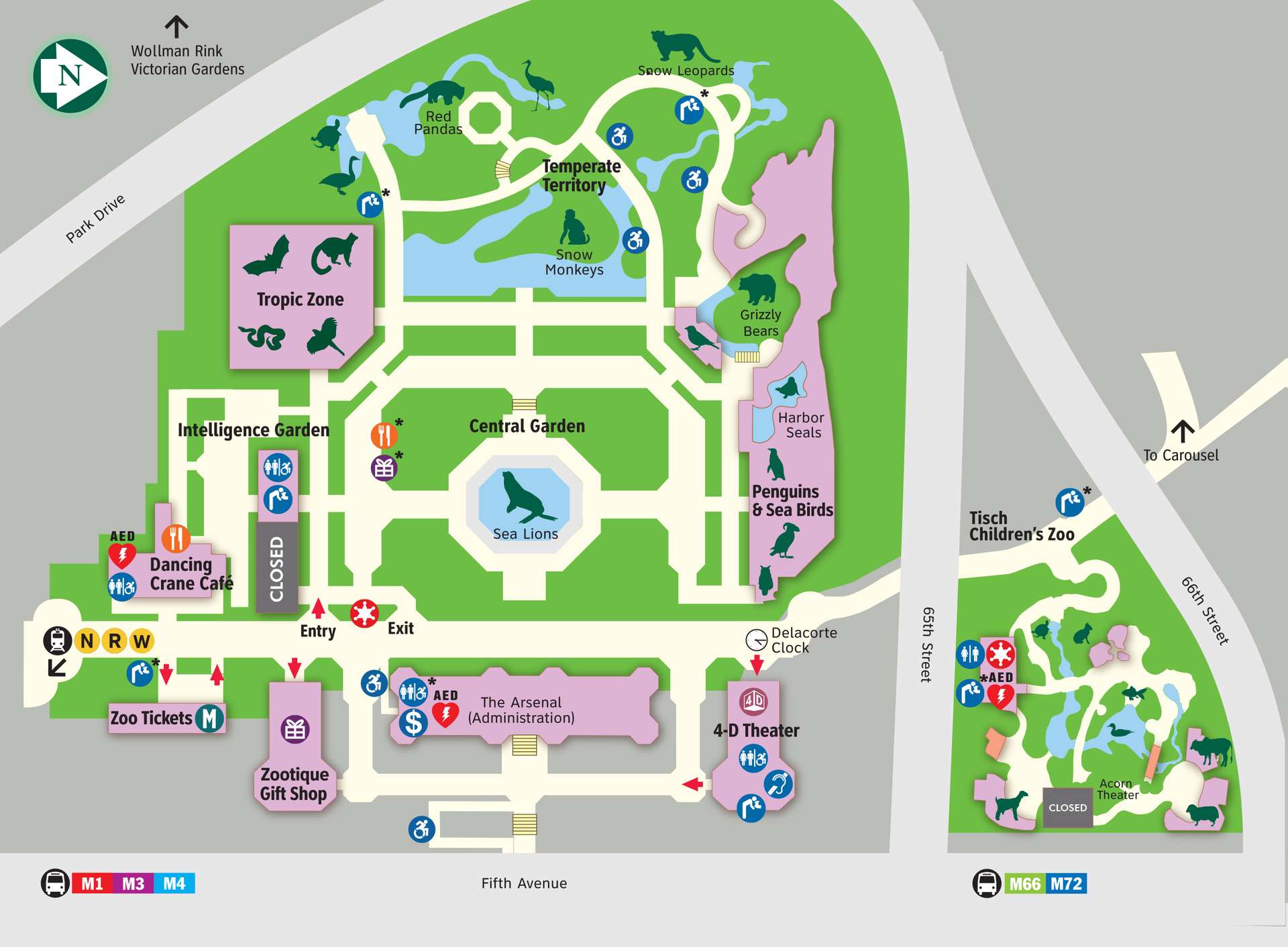 Map of the Central Park Zoo Scavenger Hunt